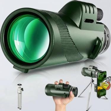 Imagem de Telescópio monocular de alta definição com lente objetiva de 42 mm, mira de alta potência com adaptador de smartphone e tripé para observação de pássaros, caça e visualização ao ar livre