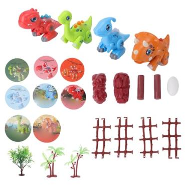 Imagem de OPPWONG Conjunto de Brinquedos de Dinossauro para Crianças Dino Magnético Brinquedos Educacionais STEM Kit de Construção Segura Com Luzes Sons Flash Cards Luzes LED Embutidas