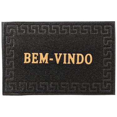 Imagem de kit 1-3 Tapete Capacho Bem Vindo Porta Entrada Anti-Derrapante(1pç,preto)