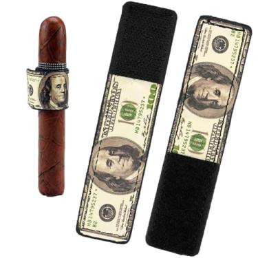 Imagem de WONXISEN Clipe magnético de charuto ajustável para 38-60 anel de bloqueio magnético seguro portátil para golfe churrasco pesca e acessórios ao ar livre padrão requintado couro artificial (Dólar)