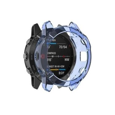 Imagem de GANYUU Capa de TPU para Garmin Fenix 6S 6 6X faixa de pulseira moldura macia bordas em torno do protetor para Fenix 6SPro 6Pro 6XPro 5X capa capas de para-choque (cor: C, tamanho: para Fenix 6 6 Pro)