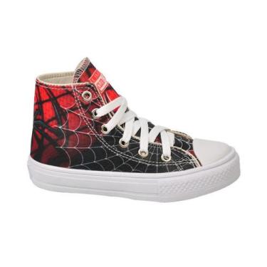 Imagem de Tênis Botinha Infantil Masculina Meninos Cano Alto Personagem Aranha G