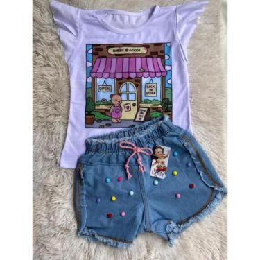Imagem de Conjunto jeans infantil estampa bobbie goods., P VESTE 1/3 ANOS