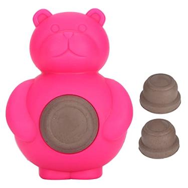Imagem de SIWOTED Silicone Urso Sabor Carne para Animais de Estimação Resistente à Mordida Molar Cão Mastigar Brinquedo para Limpeza dos Dentes (Vermelha)