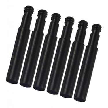 Imagem de Gazechimp Pacote com 6 extensores de válvula de roda de alumínio para bicicleta Presta extensor de válvula de pneu preto - 40 mm