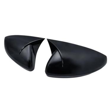 Imagem de Par de capas de espelho retrovisor estilo m, compatível com vw polo 6 mk6 2018-2021, compatível com vw polo gti 2018-2021, tampas de espelho(Bright black)