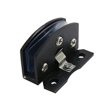 Imagem de 2 peças dobradiça de grampo resistente sem perfuração liga de zinco armário de vinho dobradiça dobradiça de porta de vidro (cor: D)