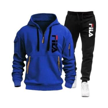 Imagem de Conjunto De Moletom Com Capuz E Calças Casuais Para Homens, Multi-Bols