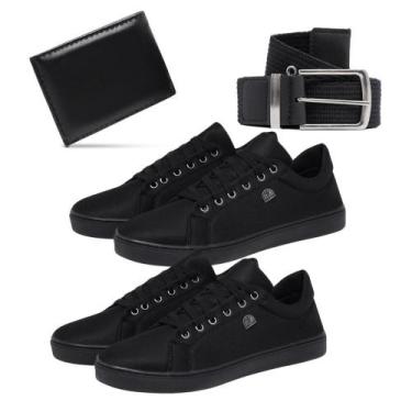 Imagem de Kit 2 Tênis Masculino Slim + Cinto + Carteira Social - Bless Acessório