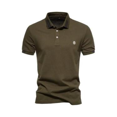 Imagem de Camisas Polo Masculinas 100% Algodão De Manga Curta, Roupas Casuais De