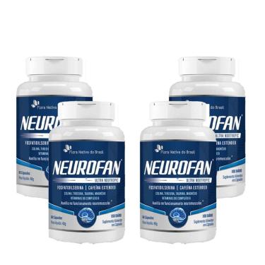 Imagem de Kit 4 Neurofan Ultra Nootropic Fosfatidilserina + Vitaminas 4x60 cps Flora Nativa-Unissex