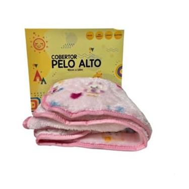 Imagem de Cobertor Bebê Antialérgico Pelo Alto Enxoval Completo Neném (Rosa)
