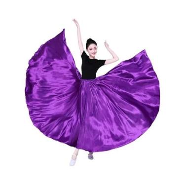 Imagem de Saia Longa De Dança Do Ventre Em Cetim 360 Graus Para Mulheres, 15 Cor