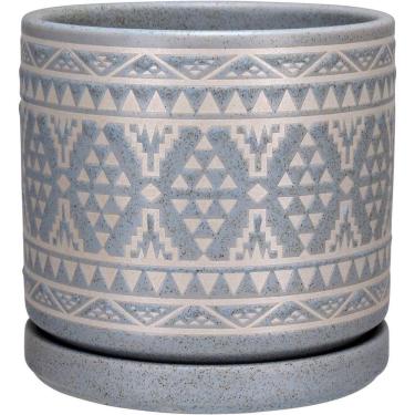 Imagem de Cachepô Vaso Decorativo Home&co Cerâmica 11x11x11cm Cinza