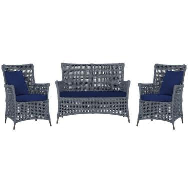 Imagem de Jogo Sofá E 2 Poltronas Igapó Alumínio Marrom E10 Trama Prata