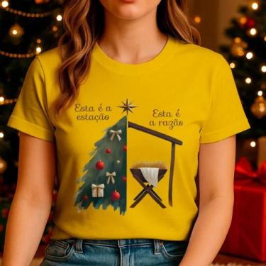 Imagem de Camisa Camiseta Feminina Essa É a Estação Essa É A Razão Natal Nascime