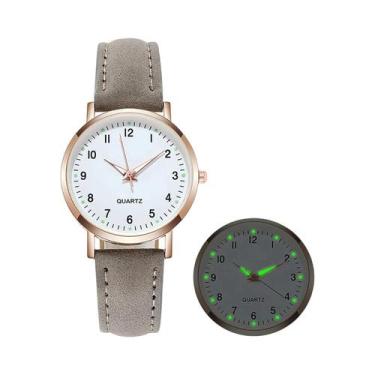 Imagem de Relógio De Pulso Feminino Elegante Com Pulseira De Couro E Mostrador D