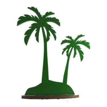 Imagem de Enfeite de Mesa Festa Coqueiro G 35x29 MDF 9mm Madeira Pintado - Ataca