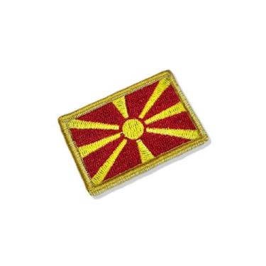 Imagem de BP0417-011 Bandeira Macedônia do Norte Bordado 5,7x3,8cm - Autêntico B