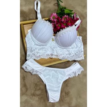 Imagem de Conjunto De Lingerie Com Aplicação De Tule E Renda. - ANA JULIA  MODA 