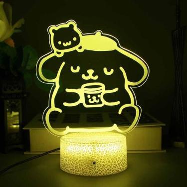 Imagem de Lâmpada de quarto holográfica 3D com luz noturna Anime Valentine - tai