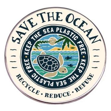 Imagem de Broche Pin Save the Ocean Environmental Lapel Crachá - yiweisai