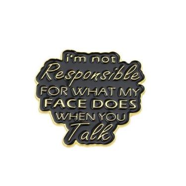 Imagem de Broche Pin Funny Quote Black Enamel Alloy Badge - Yiweisai