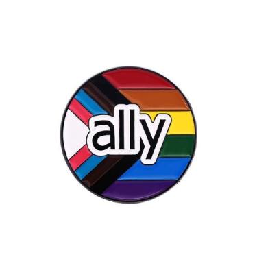 Imagem de Broche Rainbow Ally, liga redonda, esmalte de 3,2 cm - yiweisai