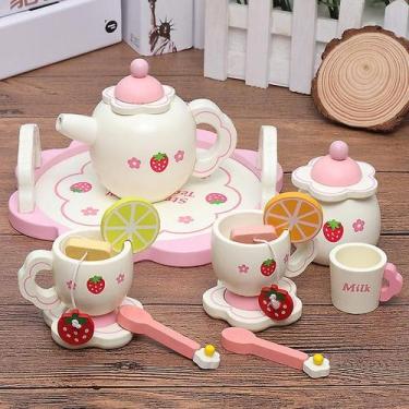 Imagem de Conjunto Toy Tea House de madeira para crianças de 3 anos ou mais com 