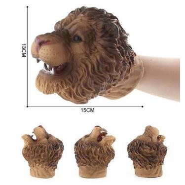 Imagem de Brinquedo de cosplay Hand Puppet Lion para crianças, de borracha macia