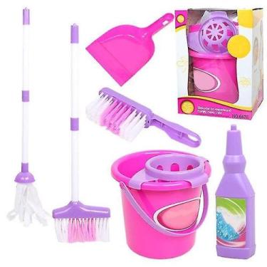 Imagem de Conjunto de brinquedos Cleaning Play Esfregão/Vassoura/Balde/Escova Du