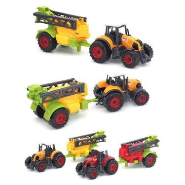 Imagem de Mini trator agrícola Toy Car Farfi Diecast com conjunto de 6 carruagen