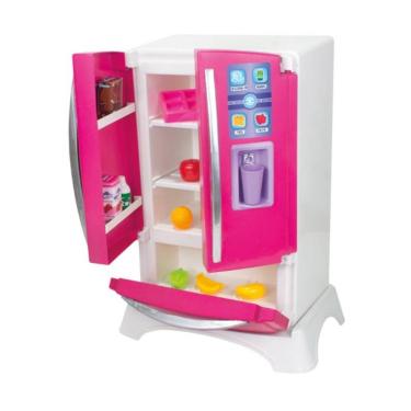 Imagem de Geladeira Brinquedo Infantil Rosa Side by Side  com 2 Portas