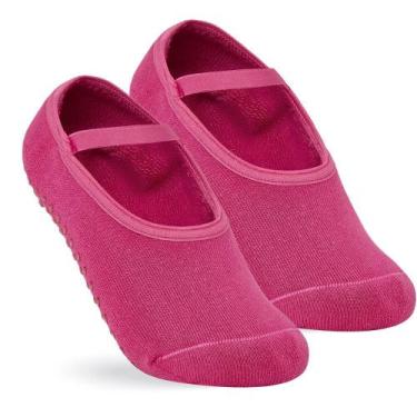 Imagem de Meia Antiderrapante Pilates Selene Adulto 7850.003, Pink escuro, 34-39