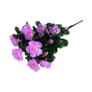 Imagem de Flores Artificiais De Azaleia Vermelha, Resistentes a UV, Decoração De