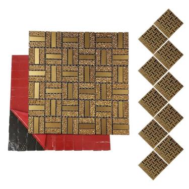 Imagem de Pastilha De Vidro Kit 10 Uni Adesivo Parede Cozinha Banheiro Sala Decorativa Aplicacao Facil Moderna Reforma Requintado