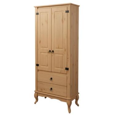 Imagem de Armário em Madeira Maciça com 2 Portas 2 Gavetas Marrom - Pense Dentro