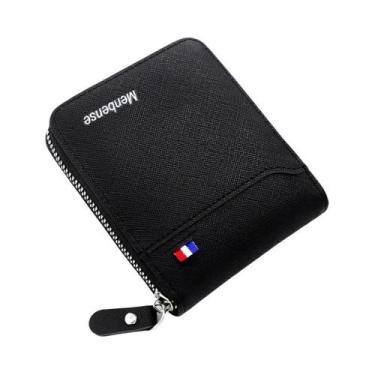 Imagem de Carteira Masculina Curta RFID Estilo Coreano Com Zíper, Porta-Cartões 