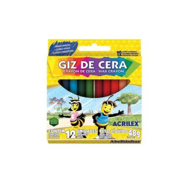 Imagem de Giz Cera Acrilex Regular com 12 Cores 48g
