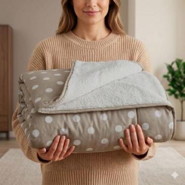 Imagem de Coberdrom Cobertor Quente Queen Casal Dupla Face Manta Sherpa - Seven 