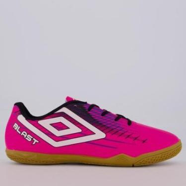 Imagem de Chuteira Umbro Blast Futsal Rosa e Preta-Masculino