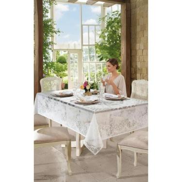 Imagem de Toalha Mesa Renda Rosas 2,50x1,55m Retangular 8 Lugares Cor - Congratu
