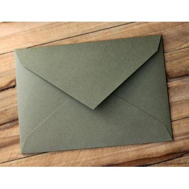 Imagem de Envelope Bico 16x22cm - 25 peças - Verde Oliva e Musgo 180gr para Conv