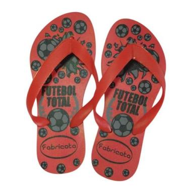 Imagem de Chinelo Infantil Masculino FABRICATA Leve e Confortável, Vermelho, 27/