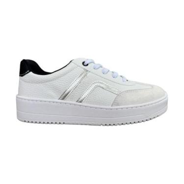 Imagem de Tênis Ramarim Feminino Casual SNK 2491103, 36, Branco, Prata