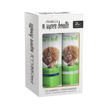 Imagem de Kit Probelle Shampoo + Condicionador Crespo Babosa 1L