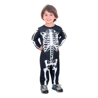Imagem de Fantasia de Esqueleto Bebê Halloween - Sulamericana, Preto, P 0 - 1