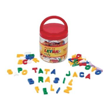 Imagem de Brinquedo Educativo Pote com Letras 171 Peças para Montagem de Palavras e Apoio à Alfabetização Sonho de Criança