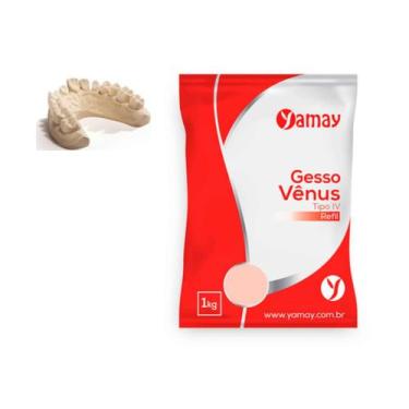 Imagem de Refil Gesso Pedra Especial Tipo IV Salmão - 1kg - Yamay