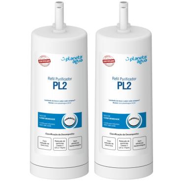 Imagem de Kit 2 Refil para Purificador de Agua PL2 Reducao de Cloro Agua Alcalina 4000L Uso Residencial Planeta Agua